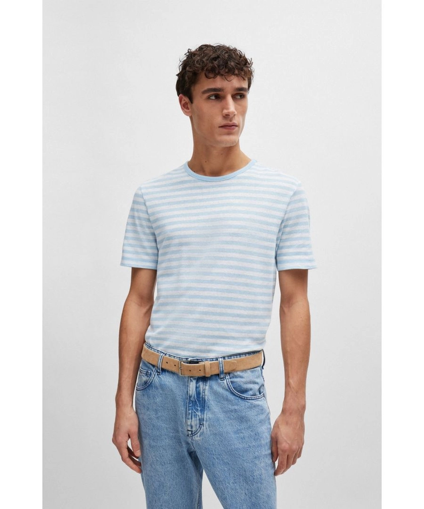 Hugo Boss Mens Tiburt457 T-shirt Light Pastel Blue - Size X-Large